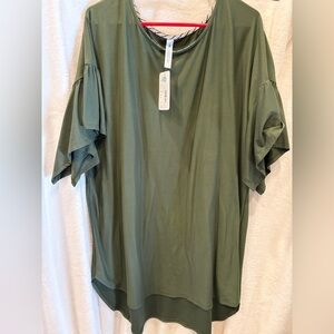 NWT 2XL tunic pleated short sleeve shirt